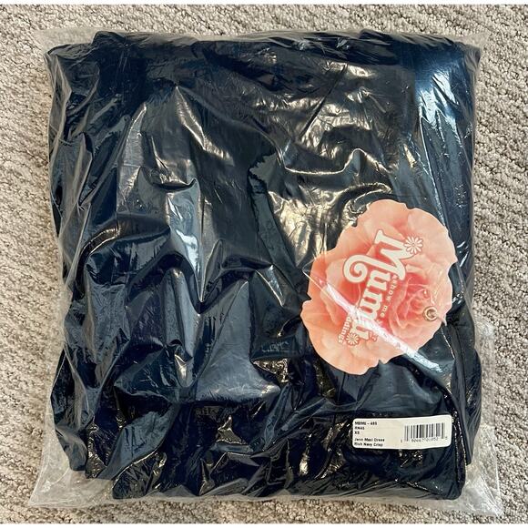 Show Me Your Mumu Jenn Maxi Formal Bridesmaid Dress Rich Navy Chiffon NWT XS - Picture 4 of 6